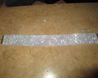 Kim kardashian Choker, genuine crystal rhinestone choker - Thick Wide Sparkly Trim, Trendy, CELEBRITY INSPIRED