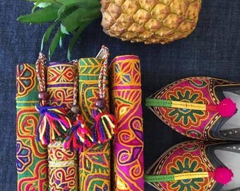 Banjara embroidery wallet/ vintage Indian Banjara fabric wallet/hand embroidered Multicolors wallet/ Gypsy Boho wallet by Inali