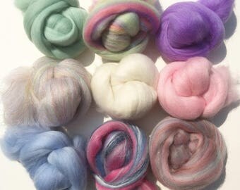 Felting Wools - Merino Wool Tops - Candy pack of 9