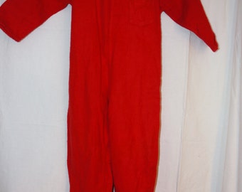 Vintage Footy Pajamas Union Suit style red 1955 for 2 year old 20 to 24 months approximately