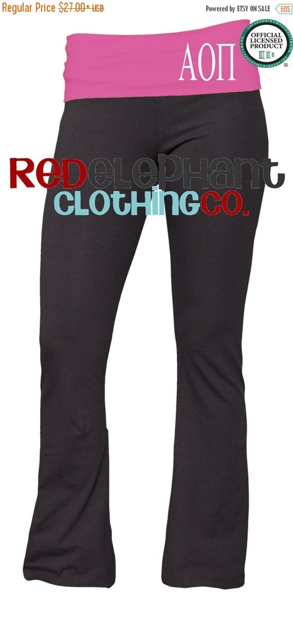Alpha Omicron Pi Yoga Pants Personalized by RedElephantClothing