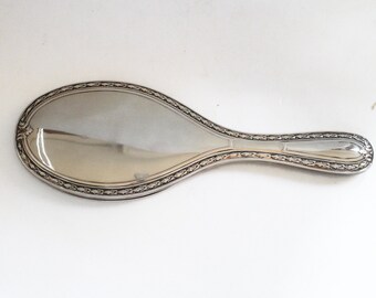 Vintage Silver Plated Hand Mirror - Vanity Mirror 50s - 1950s
