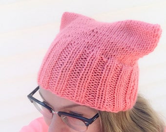 IN STOCK- CORAL Pussy Hat