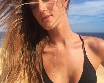 Gold Choker Starfish Necklace, Handmade Hawaii Beach Jewelry, Boho Summer Fashion, Mermaid Necklace, Christmas Gift, Simple Elegant Design