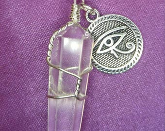Eye of Horus Egyptian Quartz Necklace Pendant