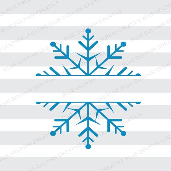 Download Split Snowflake SVG DXF png pdf jpg ai Winter Clip Art