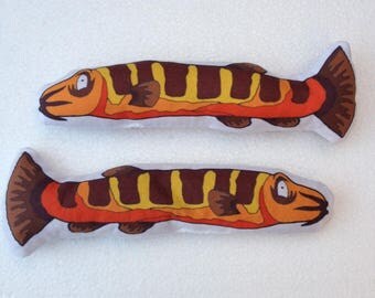 Fidgety Khuli Loach fish weighted fidget toy mylar crackle or beanbag original artwork