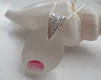 Purple End Of Day Sea Glass Sterling Silver Necklace