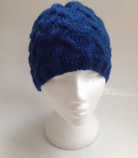 Winter Sale Ladies Kingfisher Blue 30 Wool Chunky Yarn Cable