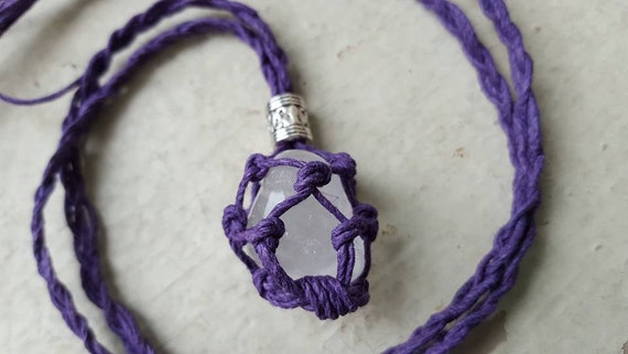 Interchangeable Crystal Holder Hemp Necklace 2 Sizes Choose