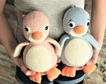 PATTERN: Cara and Milo the Penguins - Crochet Amigurumi Pattern - Penguin Crochet PDF Tutorial - in English - Instant Download -Printable