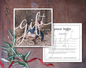 Gift Certificate Photography, Gift Certificate Template, Calligraphy Gift Certificate Card, Photoshop Template, GC102, INSTANT DOWNLOAD