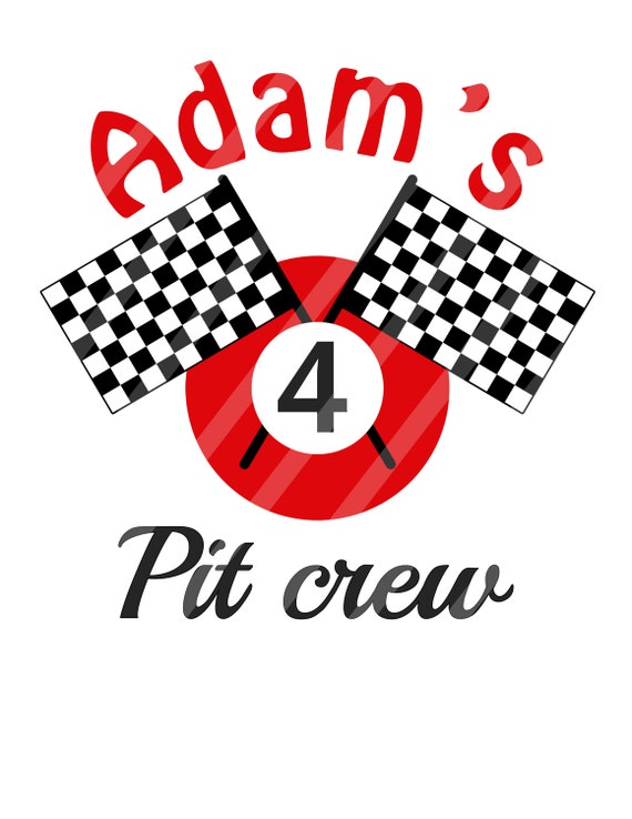 Pit Crew Racing Birthday Number Personalized Digital Download