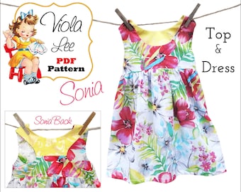 Sewing Patterns. Girls Dresses. Top Pattern. Girl's Dress Pattern pdf. Girl's Top Pattern. Toddler Dress Pattern. PDF Sewing Pattern. Sonia