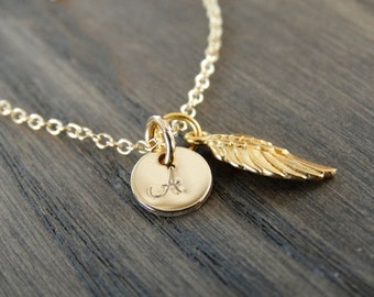 Angel Necklace Personalized Angel Wing Necklace Memorial Necklace Miscarriage Necklace Loss Necklace Memorial Gift for Her