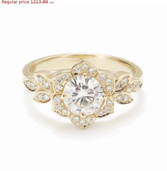 Valentines SALE  Moissanite  Engagement  Ring  by 