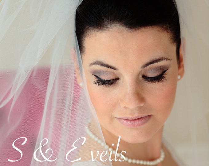 1-Tier BUBBLE FINGERTIP Veil, bridal veil, wedding veil, rhinestones, accessories, waist veil, champagne, diamond white, ivory, blush color