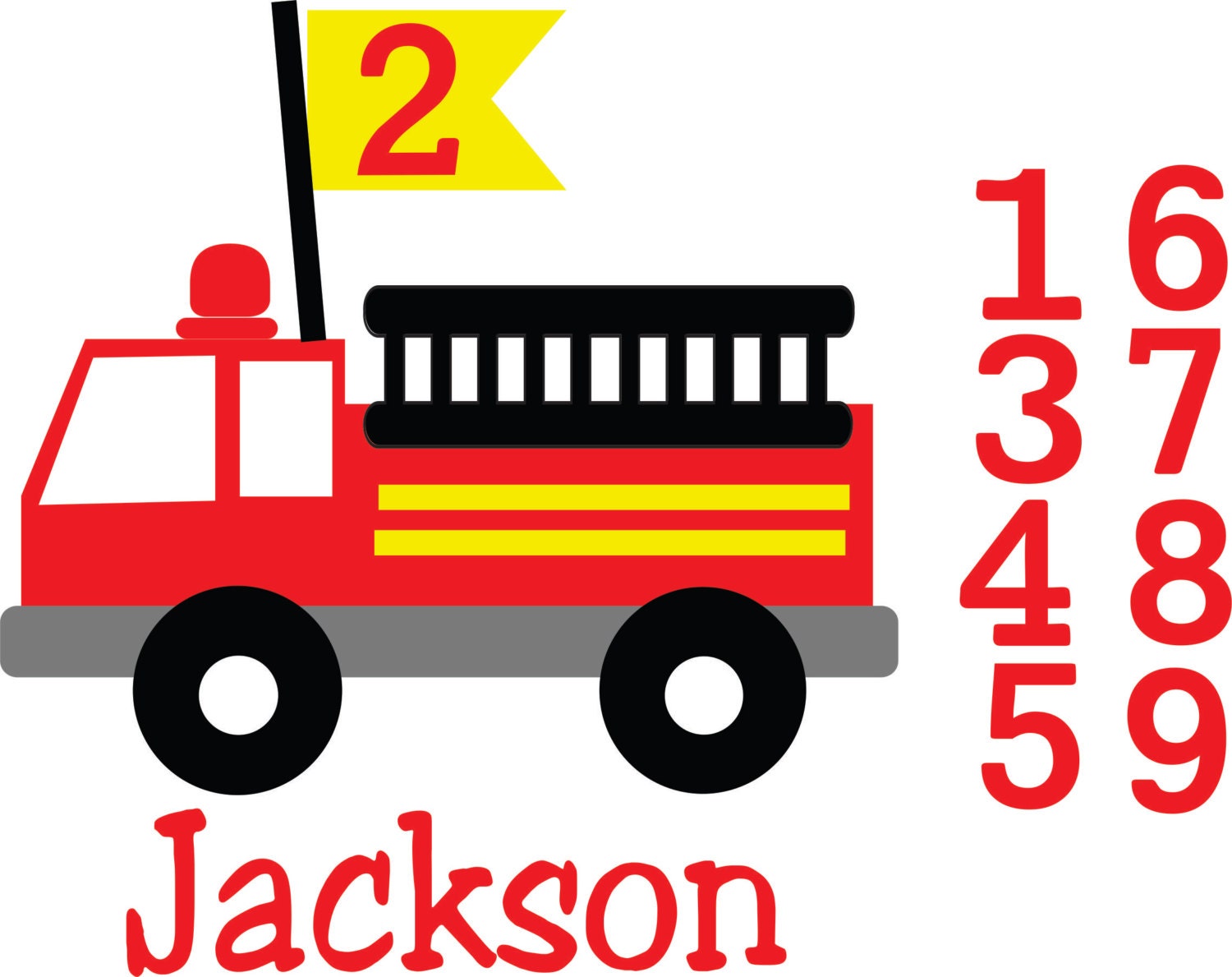 Download Birthday Fire Truck Files .SVG/.EPS Files
