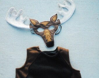 Moose Costume - Mask, Vest, Mask & Vest Combo