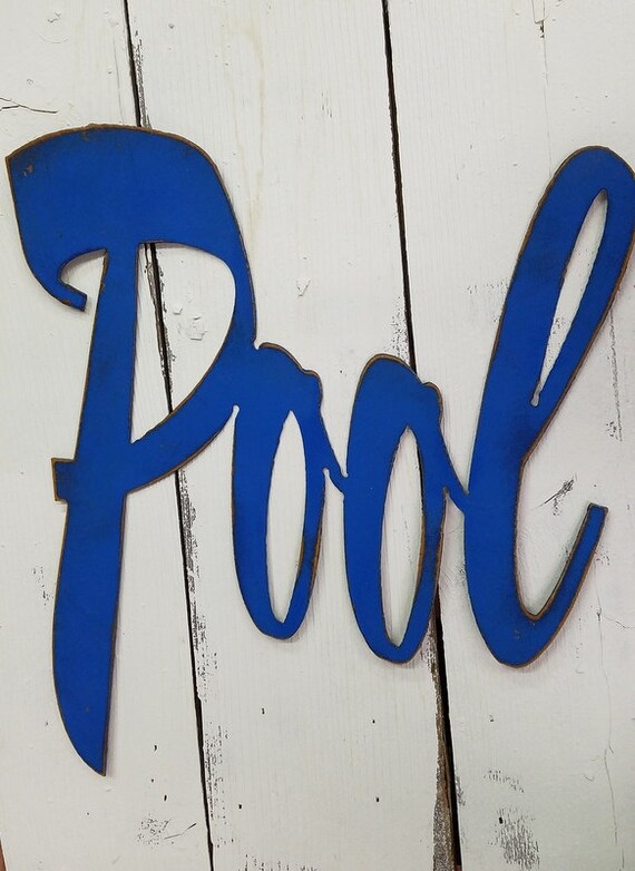 Pool Painted Flat Metal Sign FREE SHIPPING