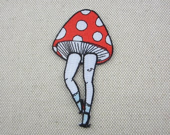 Iron-on Patch, Mushroom Patch, Embroidered Patch for Jeans, Backpack