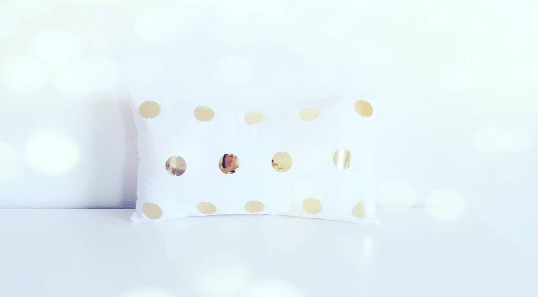 Gold Sequin Polka Dot Accent Pillow Cover / Polka Dot Accent
