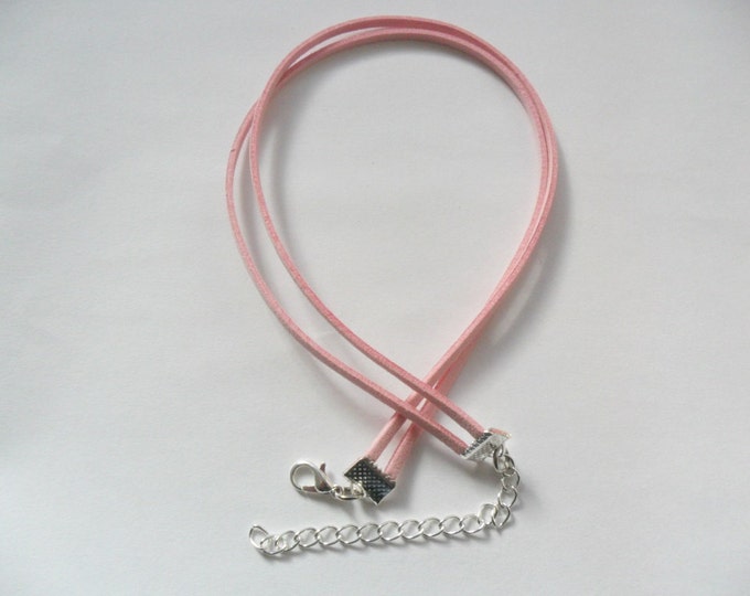 Double Suede Choker/ double wrap bohemian choker necklace/ pale pink with a width of 3/8”(pick your neck size)