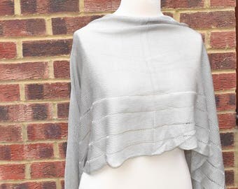 Bridal shawl,Silver Grey Wrap, Elegant Silky Shawl,Bridesmaids Wrap, Evening Shawl,Bridal Cover up,Evening Shawl Wrap,Wedding Shawl