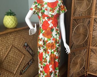Gorgeous Sun Fashions of Hawaii soft 100% cotton cotton muu muu / maxi dress