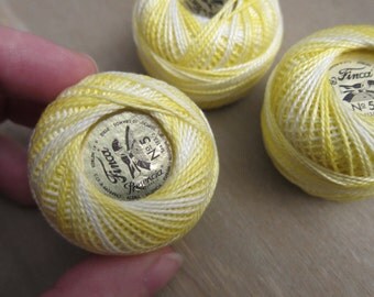 Size 5 Presencia Finca, Perle Cotton, Variegated Lemon Meringue, #9025, Cotton Thread - 10g Balls & Multi-Packs are Available
