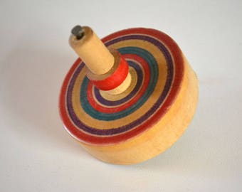 Wooden spinning top,small Japanese koma, mingei folk craft