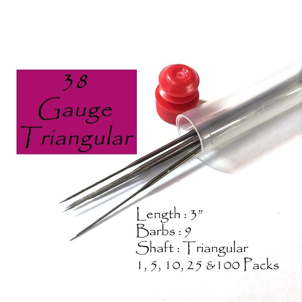 38 Gauge triangular felting needles. All purpose needle