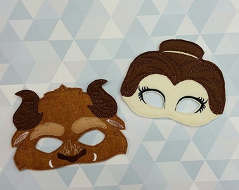 Beauty and the Beast Mask inspired masks- dress up and birthday party favor masks,Beauty and the beast birthday
