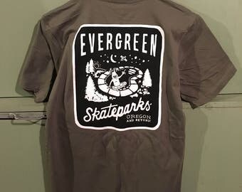 Army green American Apparel Pocket tee with Alien Logo