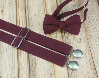 Burgundy Wine Bow Tie and Suspenders set Similar Davids Bridal Wine (Men, boys, baby, toddler, infant Suspender Bowtie