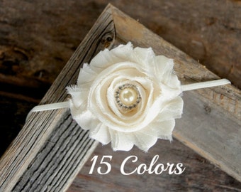 Cream Shabby Chic Headband, Girls Headbands, Adult Headband, Newborn Headband, Infant Headband, Womens Headbands, Headband, Head Bands Baby