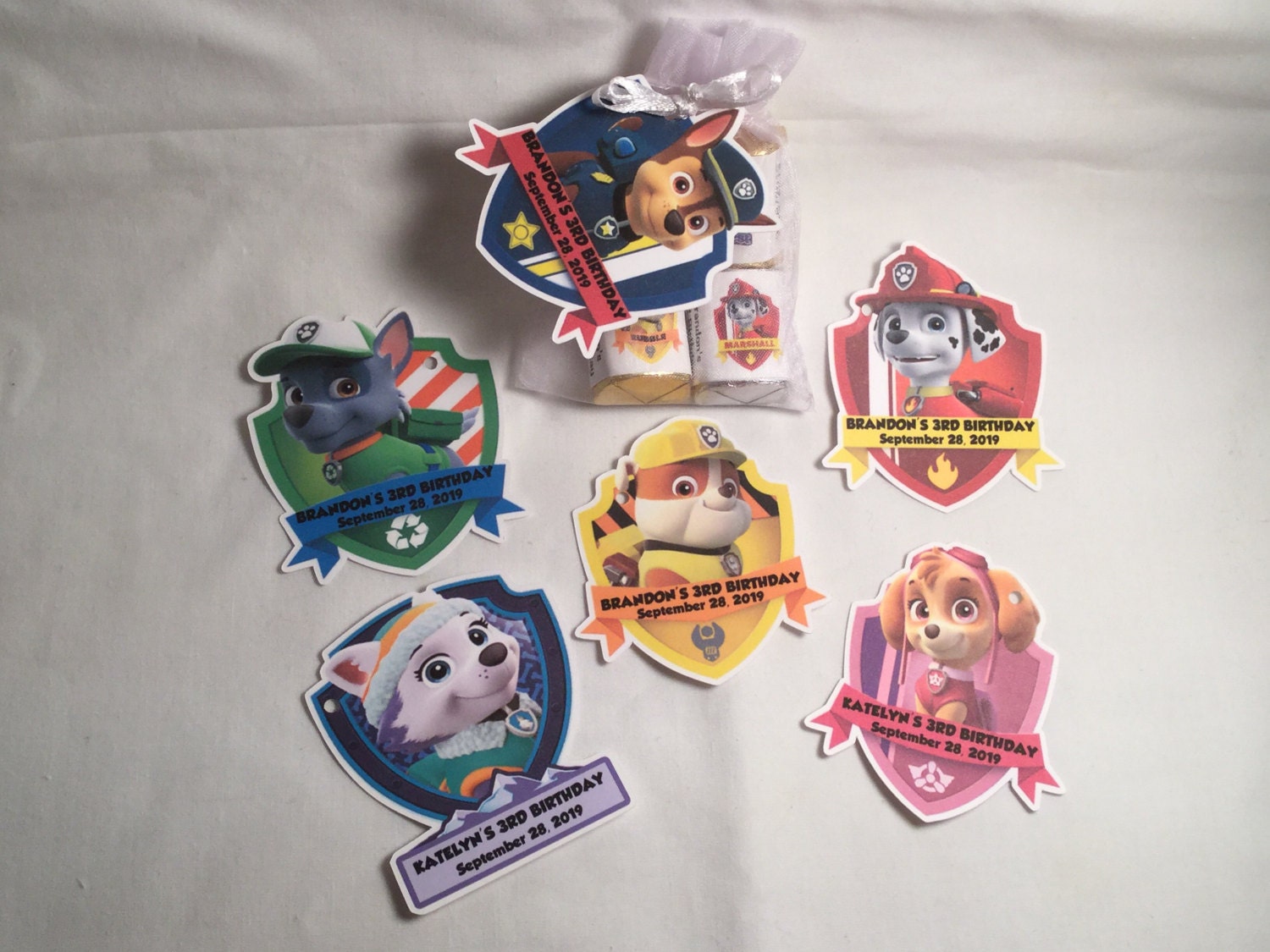 Paw Patrol Birthday Party Favor tags gift bag tags