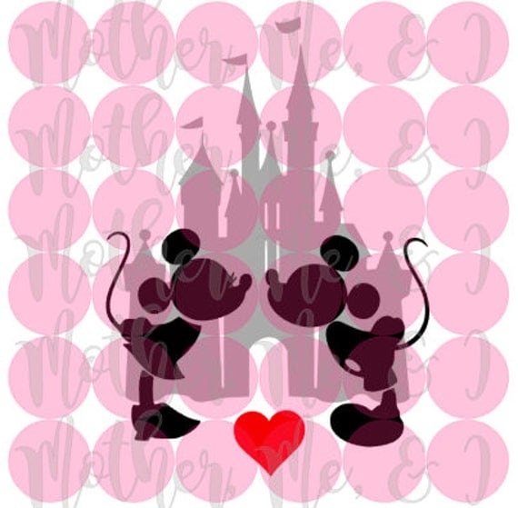 Kissing Mickey & Minnie Disney Castle Heart SVG DXF PNG ...