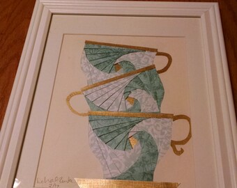 3 Stacked Tea Cups KIT Iris Paper Folding