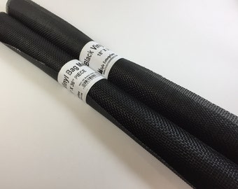 Black - Purse Bag Vinyl Covered Mesh Fabric - 18"x36" Piece - Pet Screening - Window Screening - See Through Bag/Tote Material