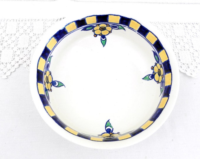 Antique Belgian "Boch Freres La Louviere" Ceramic Hand Painted Bowl, French Country Decor, Retro, Vintage, Interior, Collectable, Kitchen Antique Belgian "Boch Freres La Louviere" Ceramic Hand Painted Bowl, French Country Decor, Retro, Vintage, Interior, Collectable, Kitchen