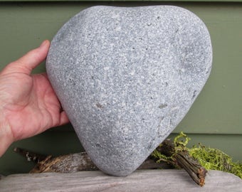 LARGE Natural Heart Shaped Rock - 13 pounds - Beach Stone Heart - Love Rock - Wedding - Anniversary - Zen Garden Stonescaping HR 105