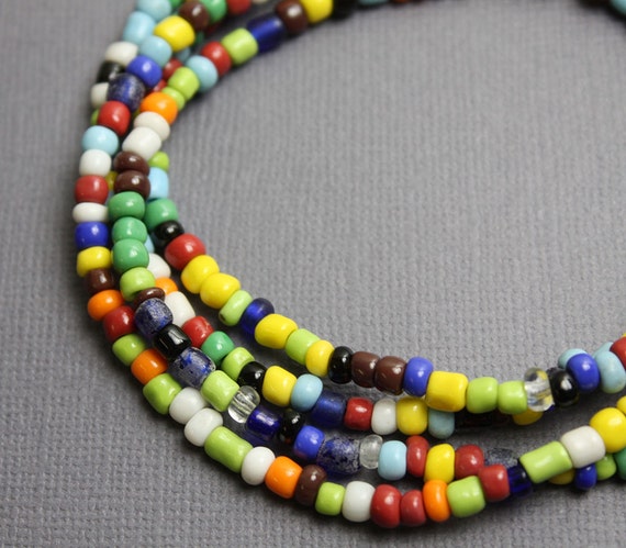 Colorful Necklace Long Colorful Beaded Necklace Multi Color