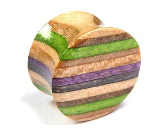 Recycled Skateboard, Single Plug, Plugs and Tunnels, Ear Gauge, Broken Skateboards, Wooden Plug, Wood Tunnel