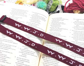 Maroon- Wwjd Bracelet, Bible Journaling, Bookmark