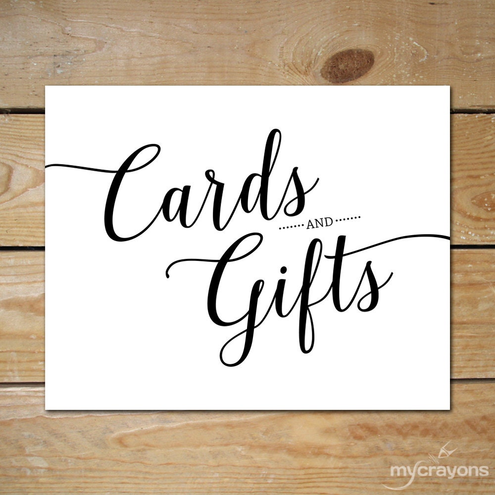 Cards and Gifts Wedding Sign Printable // Cards and Gifts