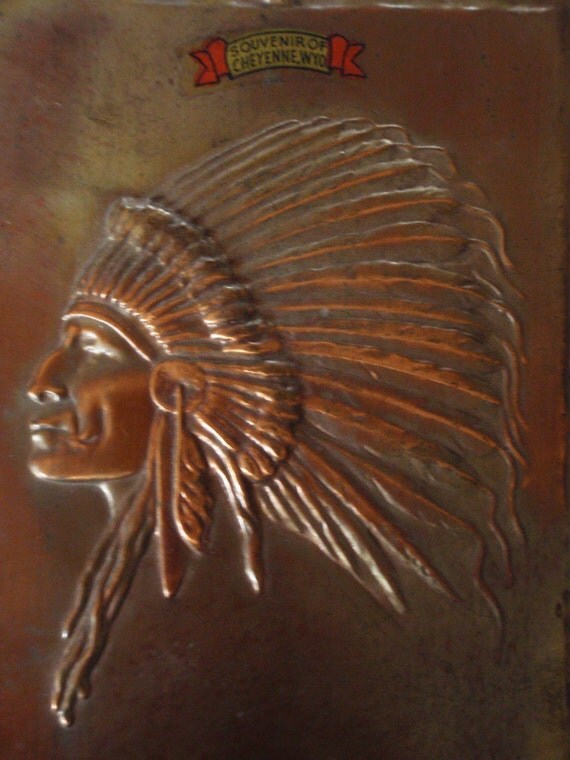 Indian Chief Vintage >> Vintage Indian Chief Copper Plaque Art Deco Native American Indian Chief Vintage >> Vintage Indian Chief Copper Plaque Art Deco Native American