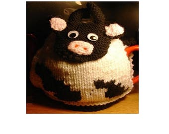 COW TEA COSY - hand knitted Tea Cozy - Knitted Cosy - Cosy - Handmade Gift - Kitchen Accessory - Hand Knit - Tea Cozies - Cozies - Gifts