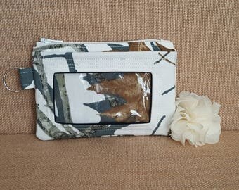 ID Wallet / Keychain Wallet / ID Holder in Winter Mossy Oak