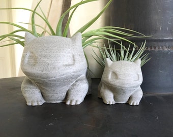 20% OFF!! Limited Time - Large Concrete Bulbasaur Planter - Air Plant Holder - Succulent Planter - Handmade Decor - Pokemon Fan Art